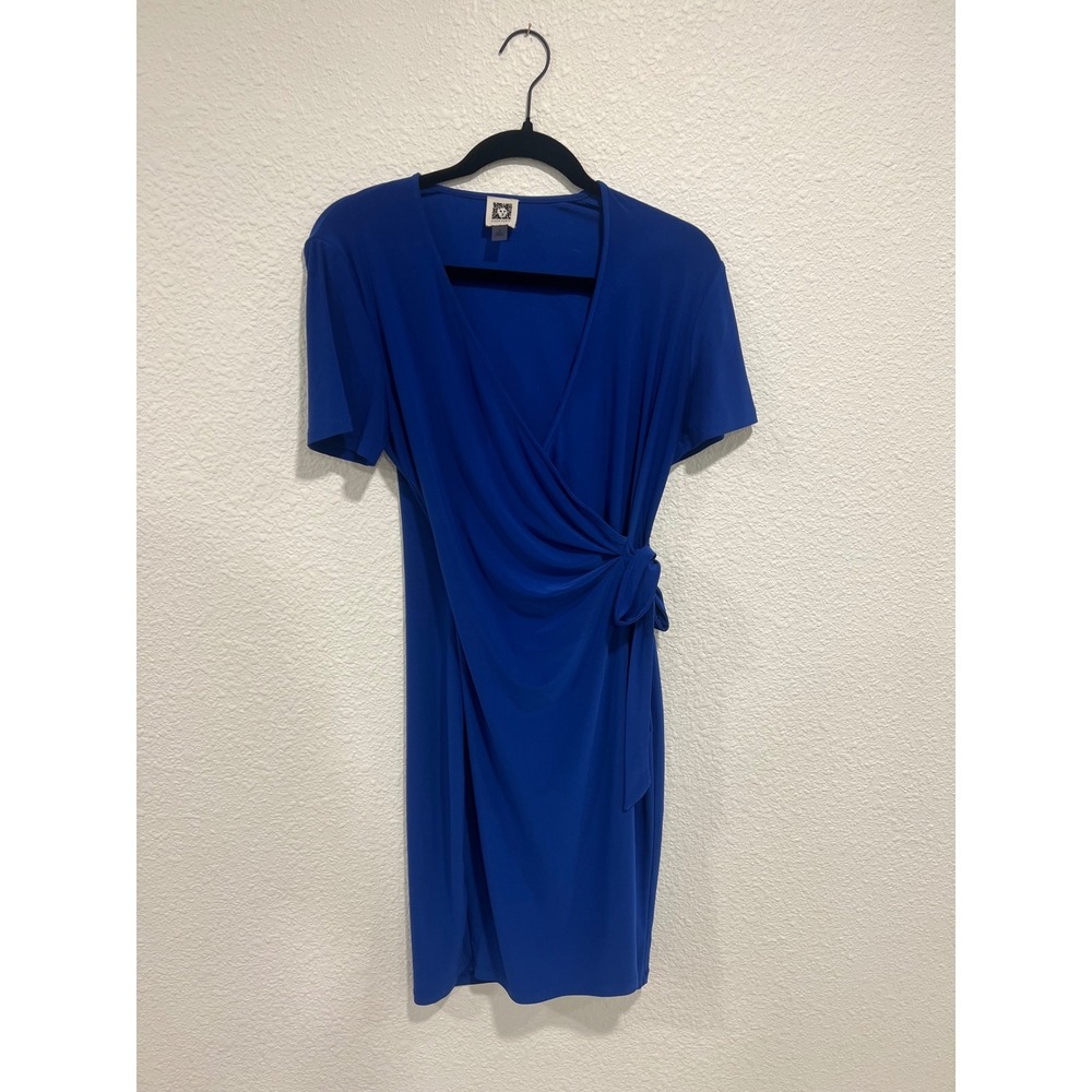 Anne Klein Royal Blue Faux Wrap Dress